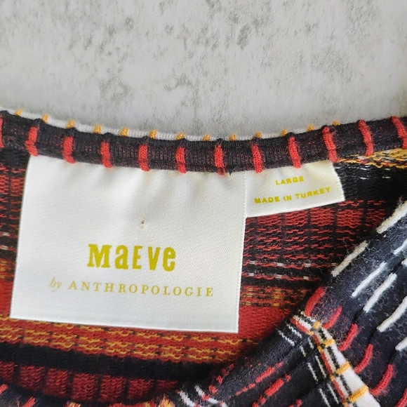 Maeve Anthropologie Parkside Knit Maxi Dress Long Sleeve Asymmetrical Hem Large - Picture 8 of 13